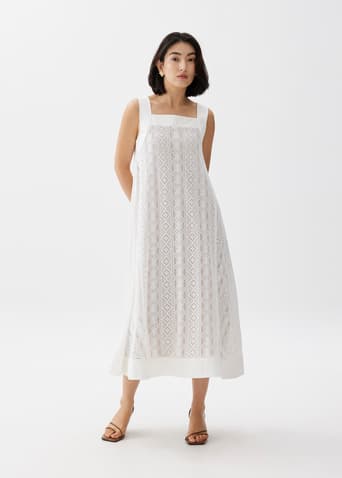 Lace Trapeze Midaxi Dress