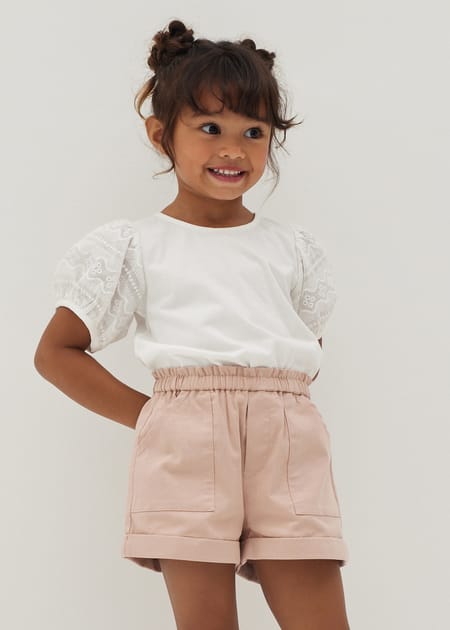 Eliahnah Elastic Textured Cotton Shorts