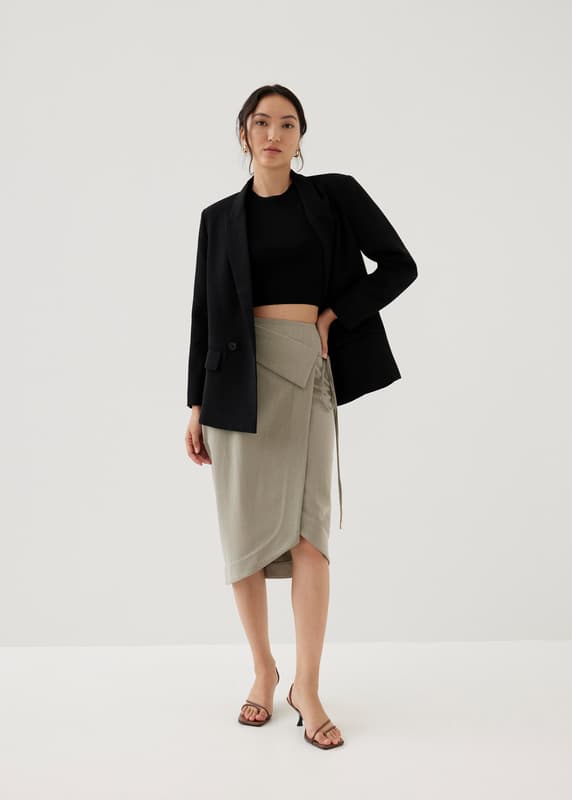 Lalen Pencil Wrap Midi Skirt | Love, Bonito HK