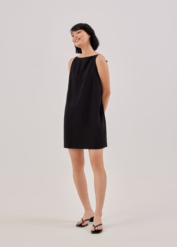 Zofia Ribbon Tie Back Shift Dress