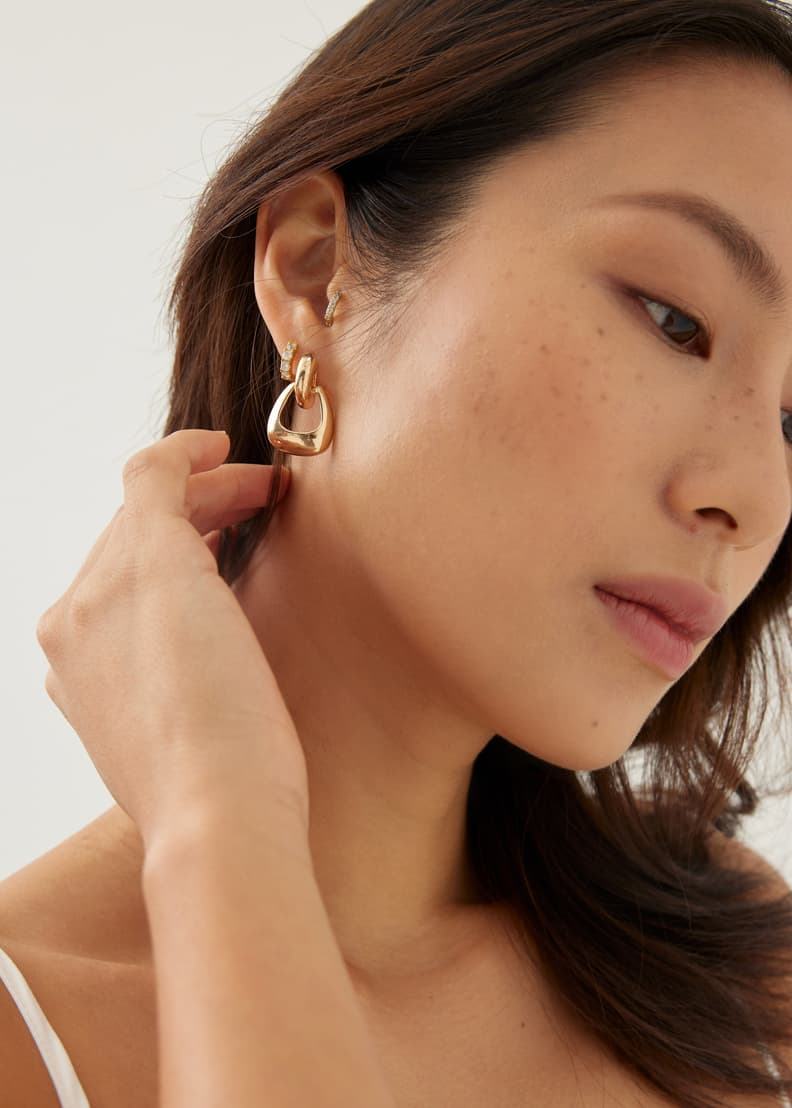 Real gold 2025 drop earrings