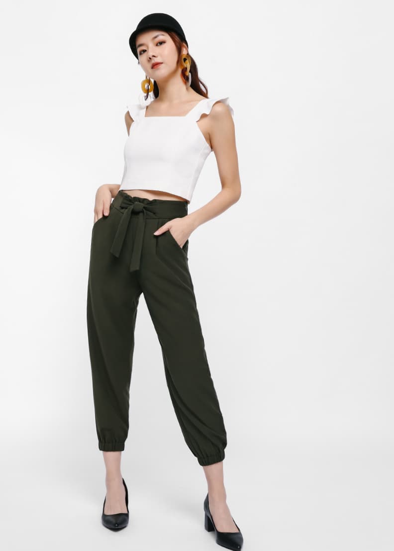 Buy Chadwick Flutter Strap Fitted Crop Top @ Love, Bonito | Shop Women ...
