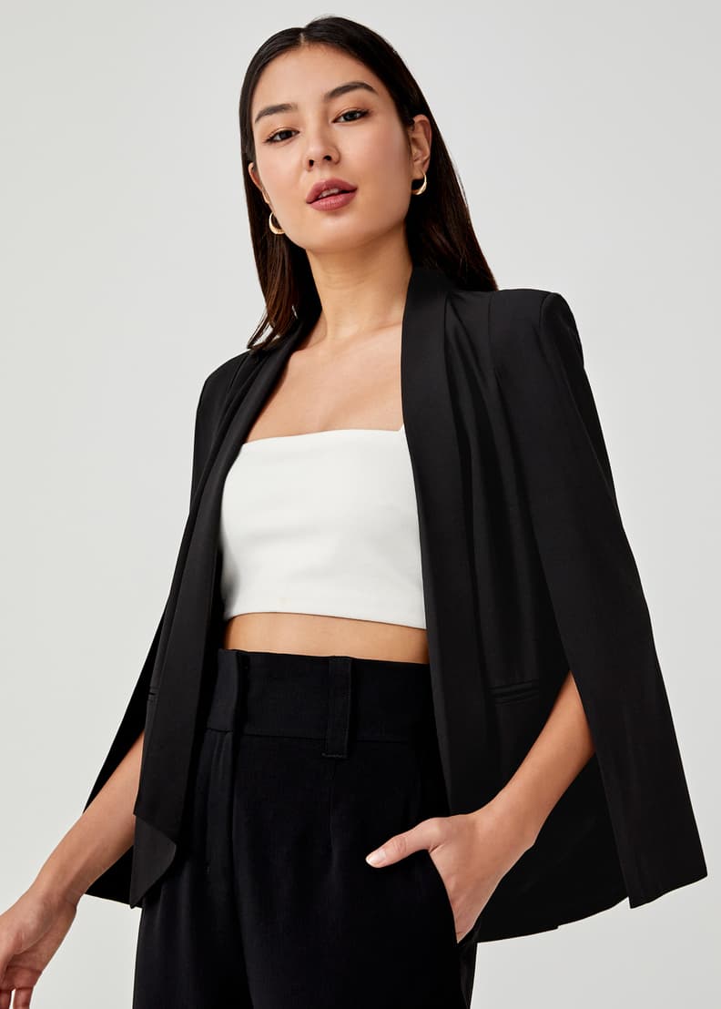 Cropped discount cape blazer