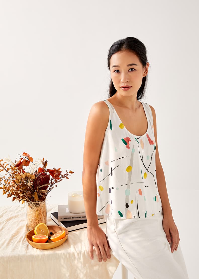 Buy Meran Scoop Neck Crop Tank Top @ Love, Bonito Singapore, Shop Women's  Fashion Online