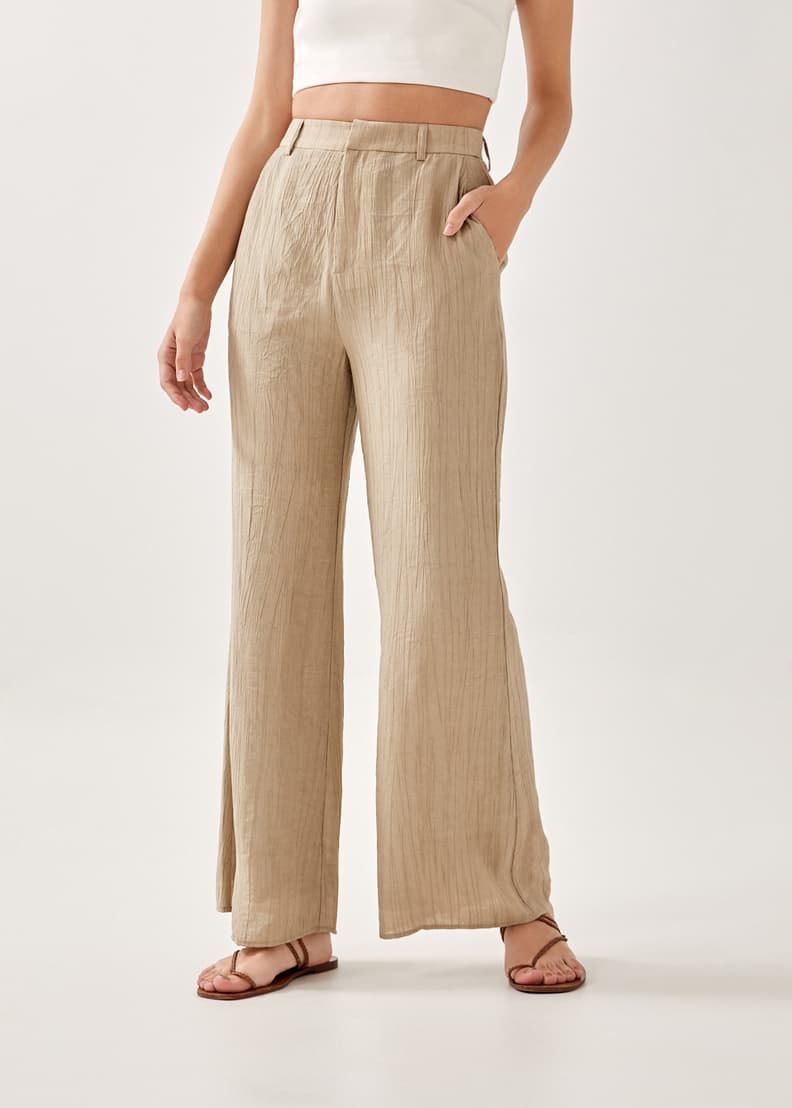 Buy Terry Linen Wide Leg Pants @ Love, Bonito Singapore, Shop Women's  Fashion Online