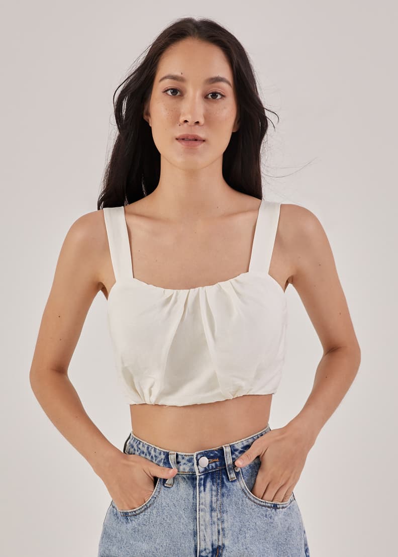 Loose Boxy White Crop Top Jersey / Made in USA – Lyla's Crop Tops