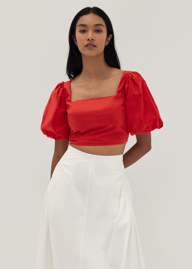 Ellowyn Puff Sleeve Crop Top