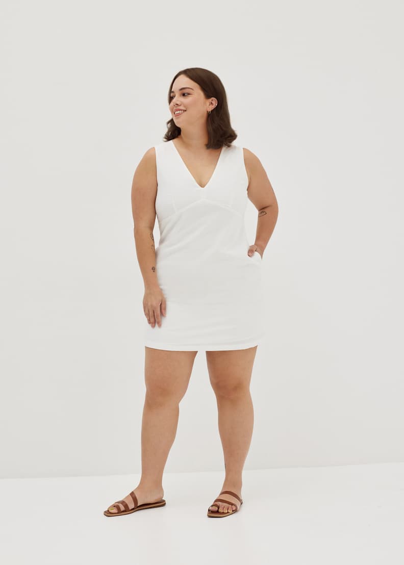 White shift dress 2025 plus size