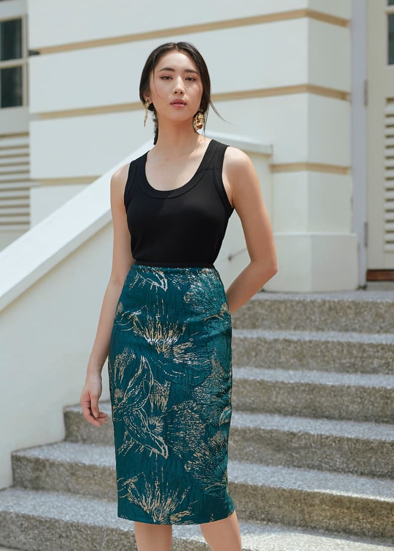 Buy Fionne Jacquard Midi Bodycon Skirt @ Love, Bonito Malaysia, Shop  Women's Fashion Online