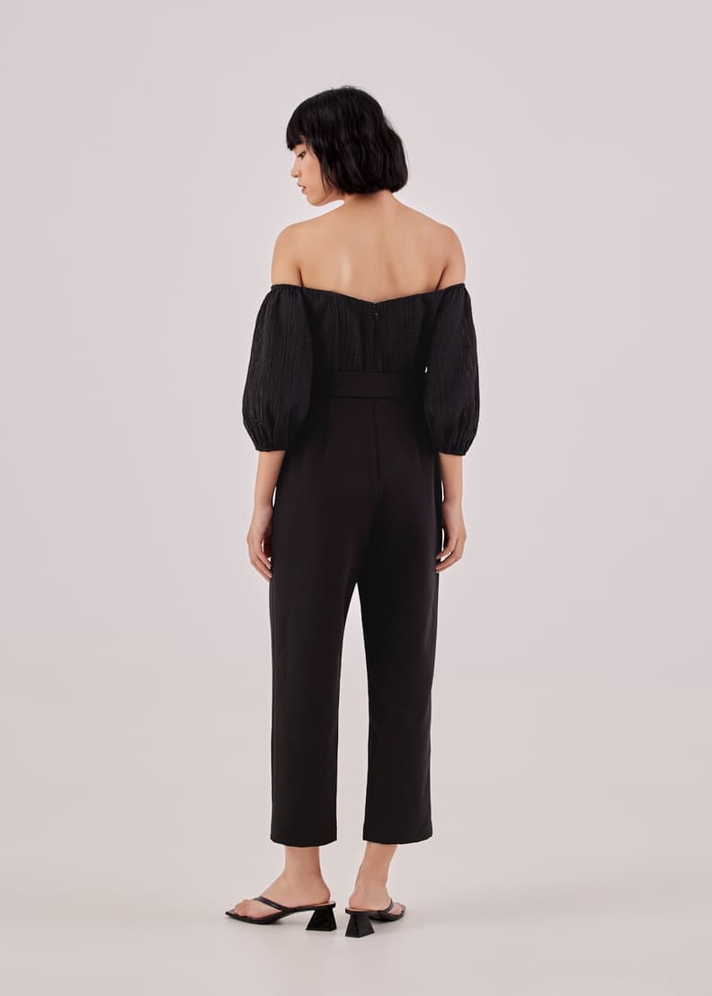 Valena Off Shoulder Contrast Jumpsuit | Love, Bonito ID