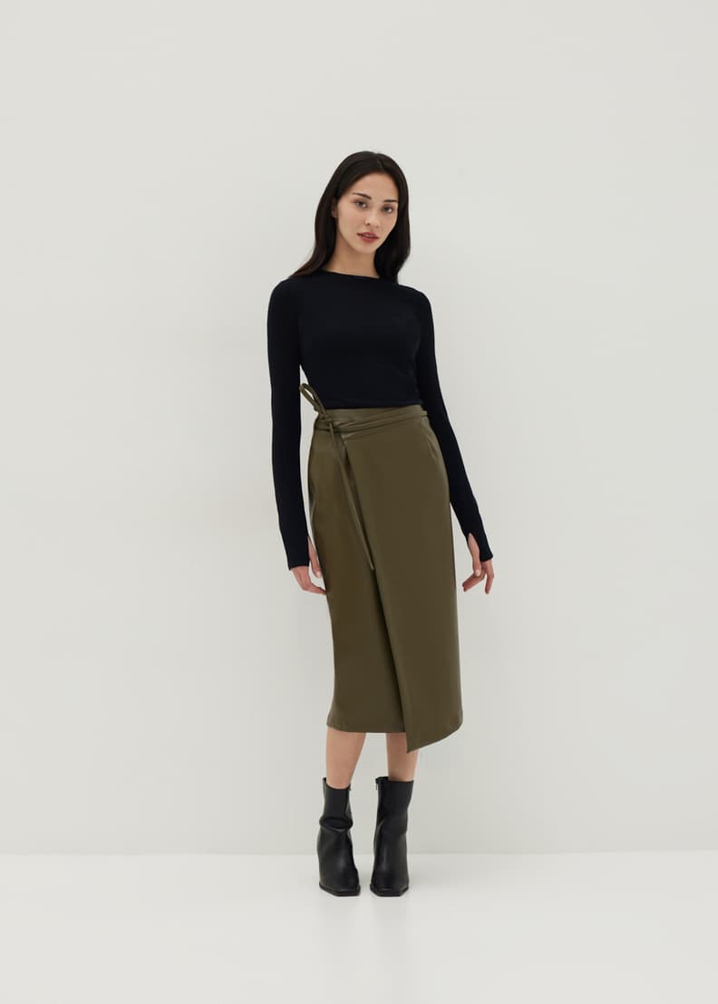 Buy Zayla Faux Leather Wrap Skirt @ Love, Bonito Hong Kong, Shop Women's  Fashion Online