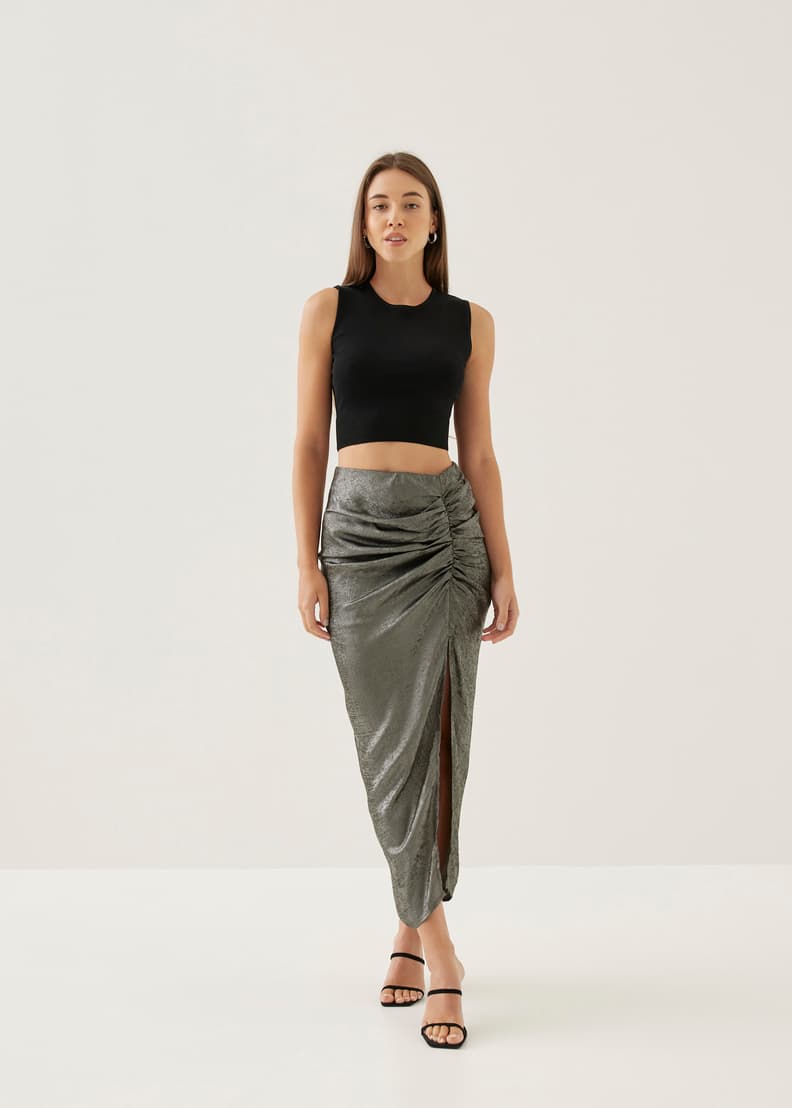 Buy Delanie A-line Midi Skirt @ Love, Bonito Singapore