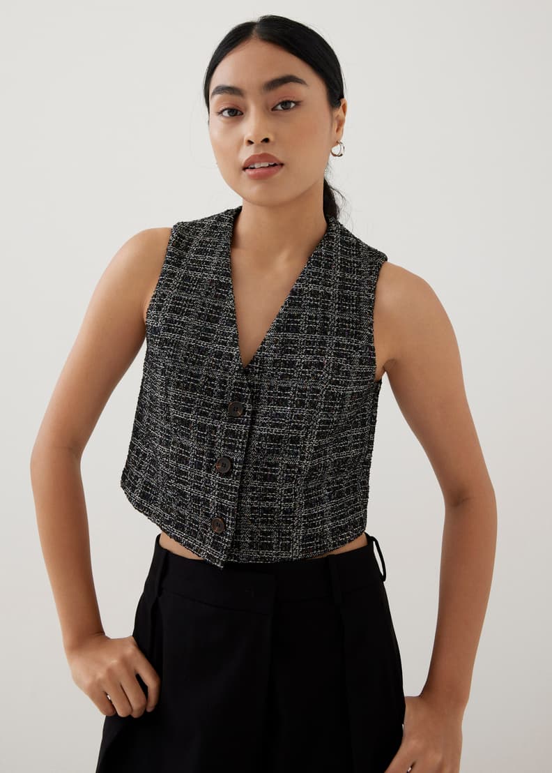 Buy Kamille Tweed Crop Vest @ Love, Bonito Singapore | Shop