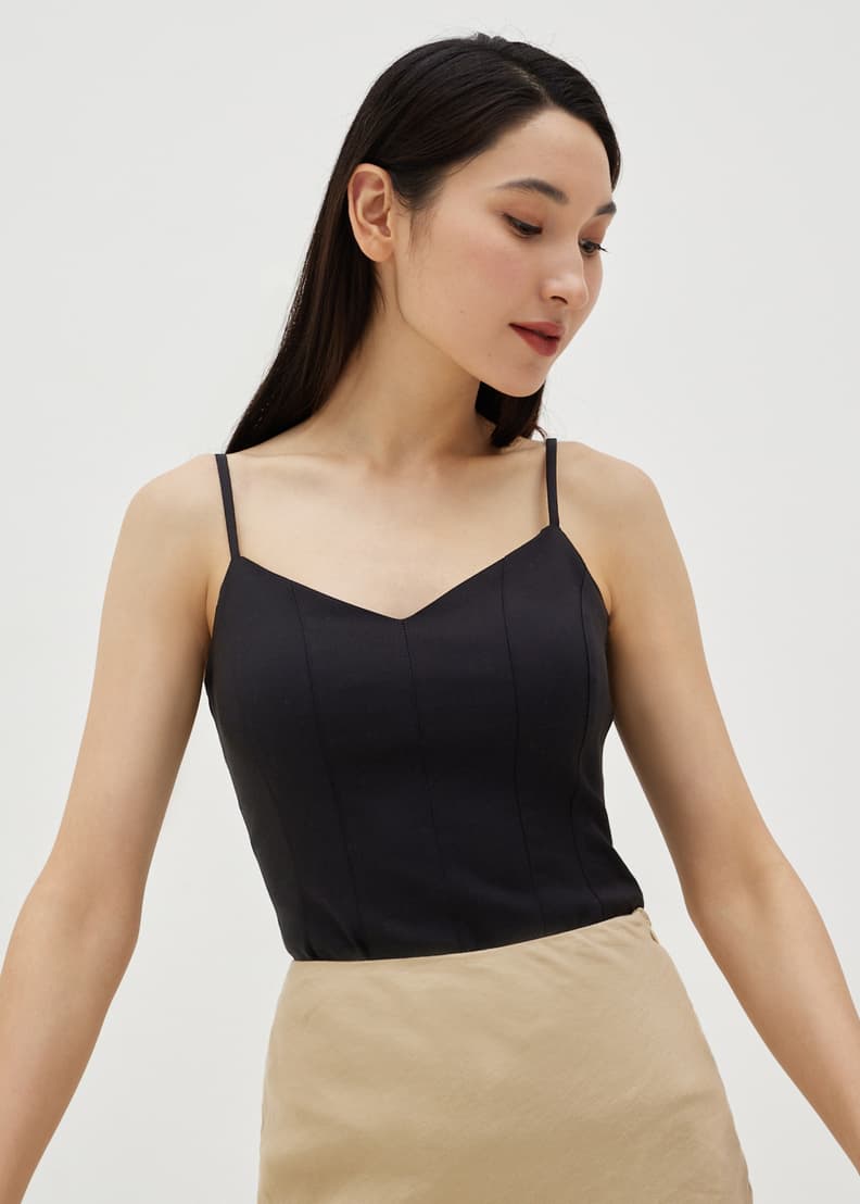 Allora Tweed Padded Cropped Camisole