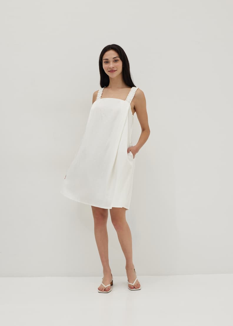 All white 2025 linen dress