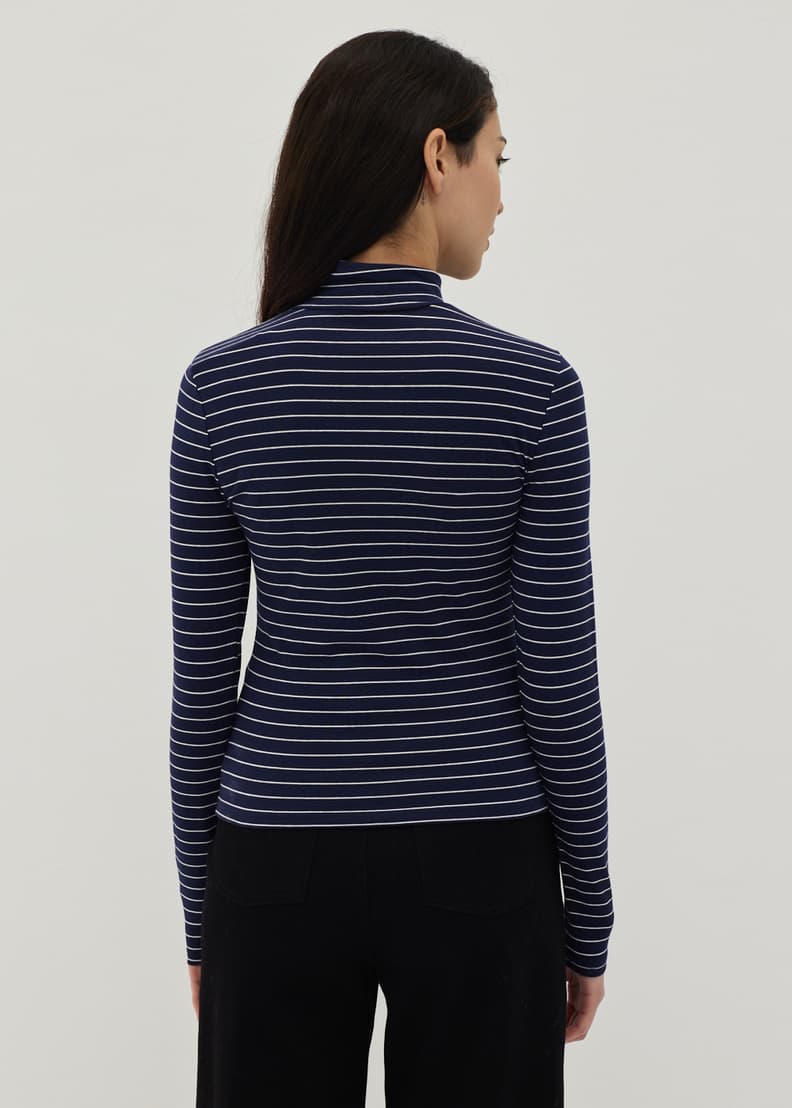 Striped discount turtleneck tee