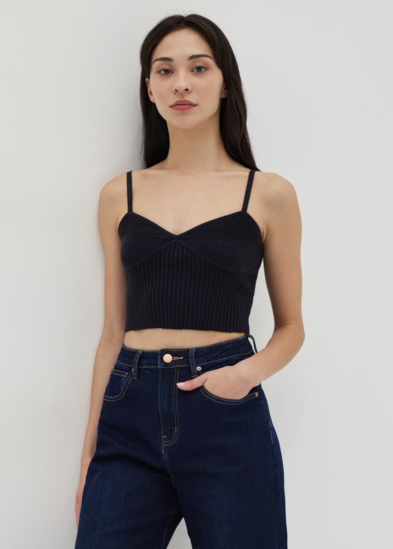 Buy Theodora Textured Knit Bustier Top @ Love, Bonito Singapore | Shop ...