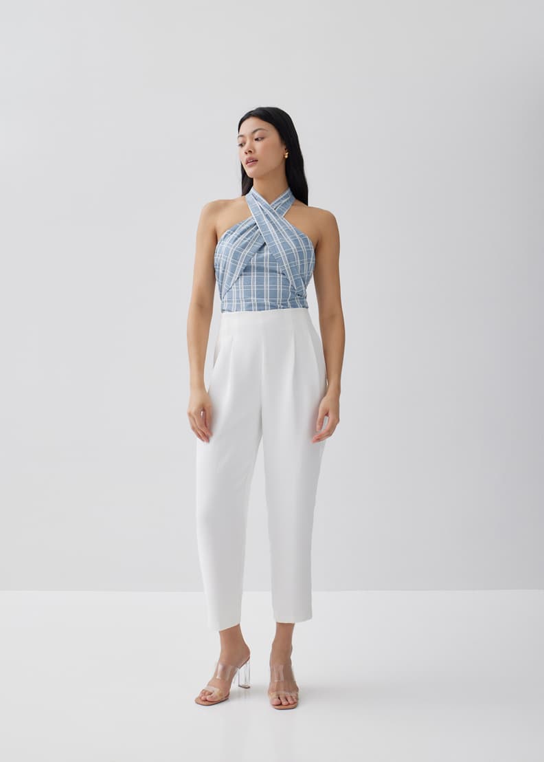 Buy Glaiza Striped Linen Halter Top @ Love, Bonito Singapore, Shop Women's  Fashion Online