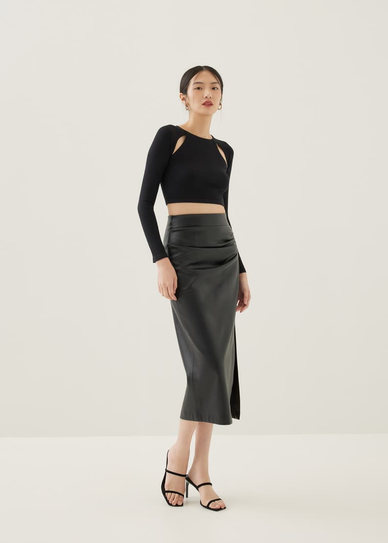 Buy Maudi Knit Fitted Crop Top @ Love, Bonito Singapore | Shop Women's ...