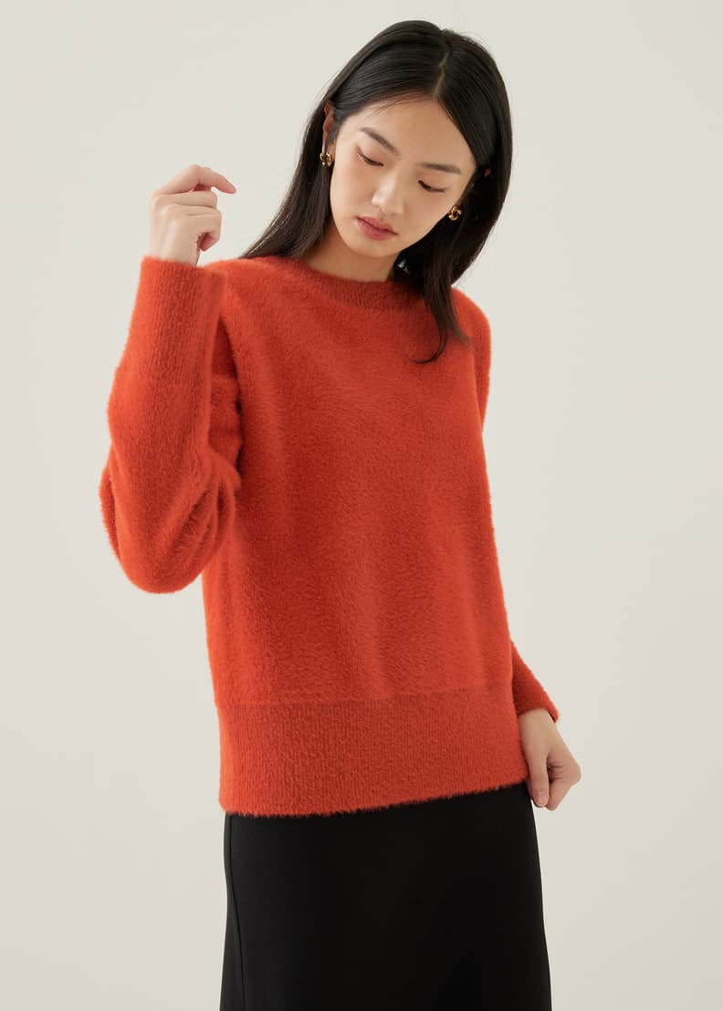 Fuzzy sale warm sweater